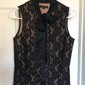Rachel Zoe Black Lace button-up top.